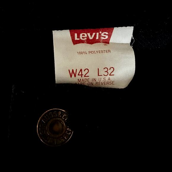 Vintage Levi's Bootcut Pants Wrinkle Resistant 80s Navy Blue 42x32 - Picture 2 of 4